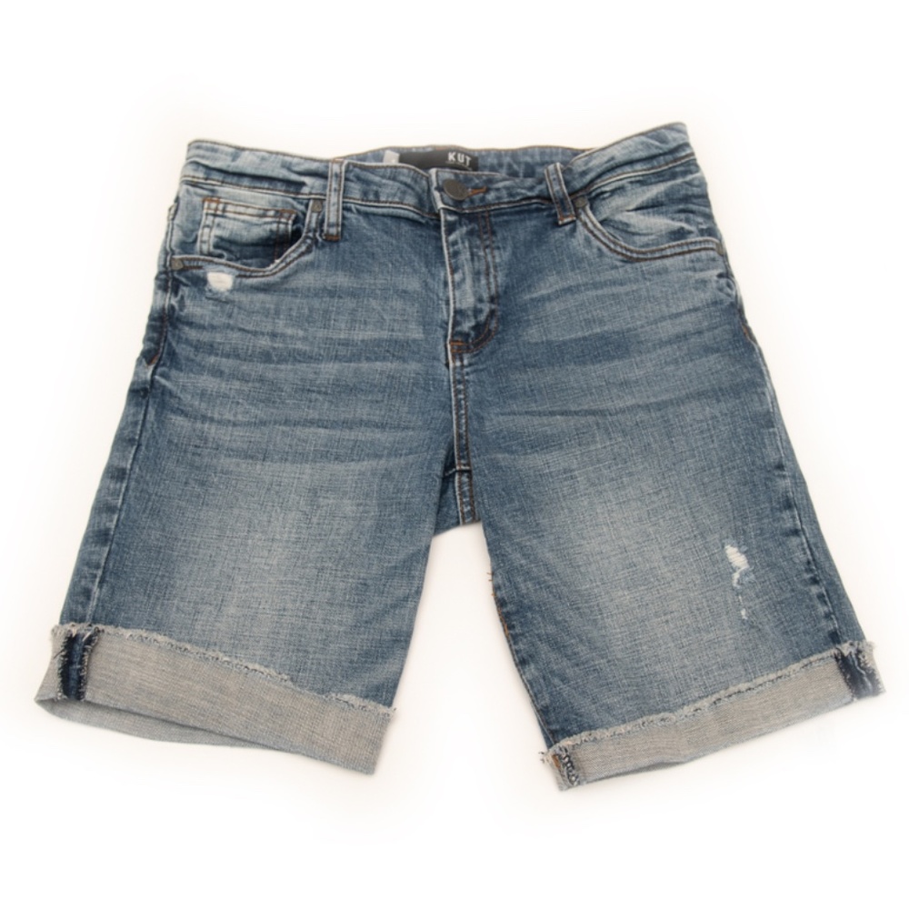Kut from the Kloth Sophie Bermuda Raw Cuff Hem 5 Pockets Shorts Size 4